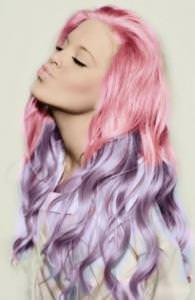 dip dyed pink and purple hair, ZIGZAG Hair studios